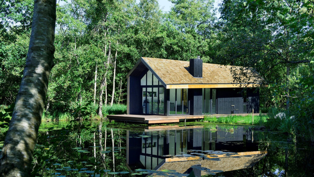 Compacte houten vakantiewoning in Wijdemeren