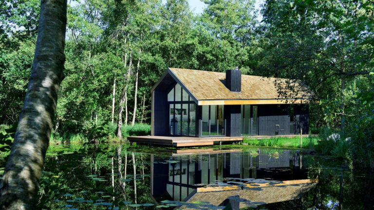 Compacte houten vakantiewoning in Wijdemeren