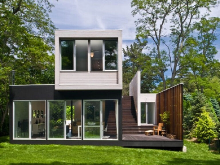Moderne permanente houten woning