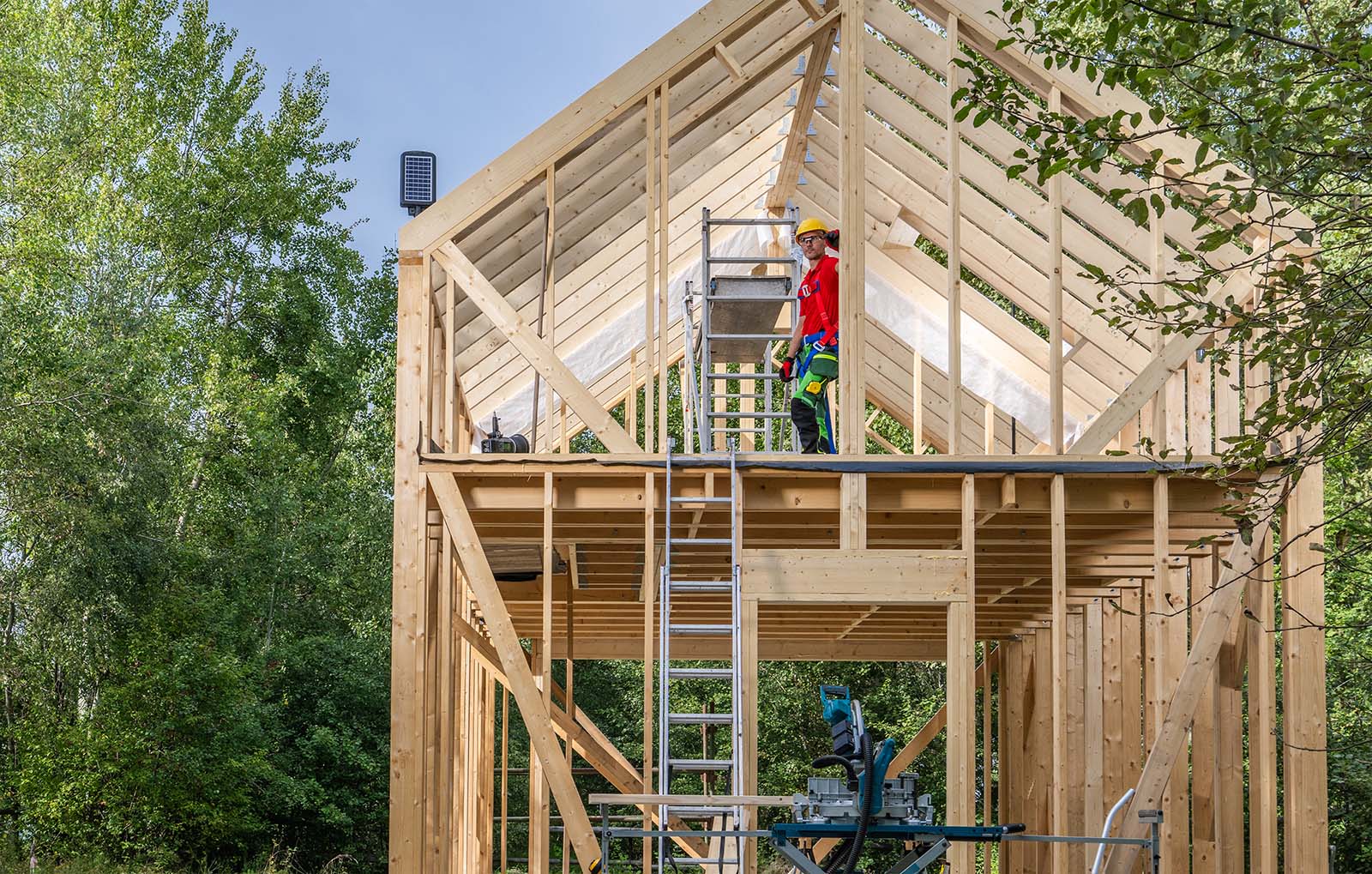Opbouw van een houtskeletbouw wand